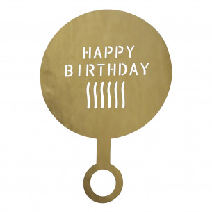 Chic Antique kaffestencil til din latte. Her med motivet 'Happy Birthday'