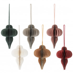 6 stk smukke jule ornamenter i mixed farver fra Bloomingville