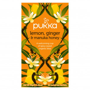 Lemon, Ginger & Manuka Honey fra Pukka - 20 tebreve