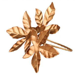 Smuk servietring med store blade i messingfarve fra Chic Antique