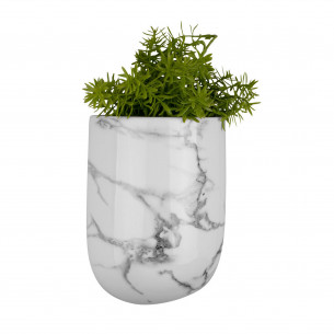 Væg blomsterkrukke. Hvid marmor print Oval fra Present Time.