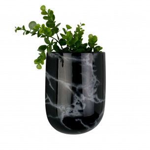 Væg blomsterkrukke. Sort marmor print Oval fra Present Time.