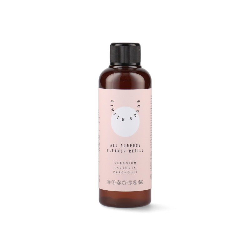 All round rengøringsmiddel (Refill - 100 ml) med duft af geranium, lavendel og patchouli fra Simple Goods