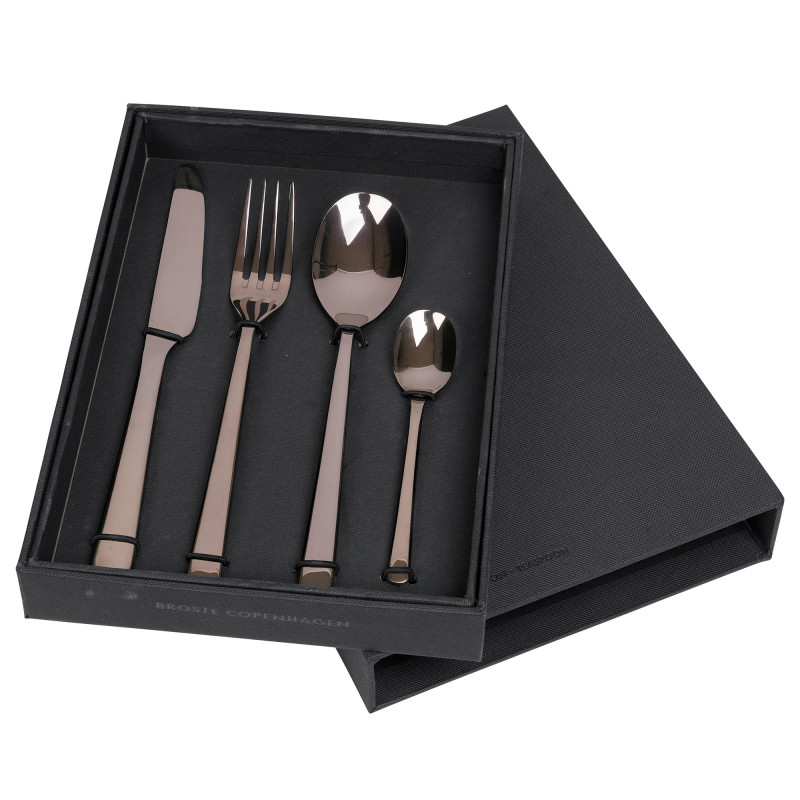 'Tvis' Bestiksæt, titanium espresso - 4 dele - Broste Copenhagen
