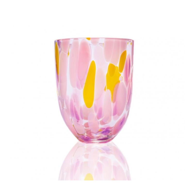 Big Confetti glas i rosa, gul og lilla fra Anna von Lipa