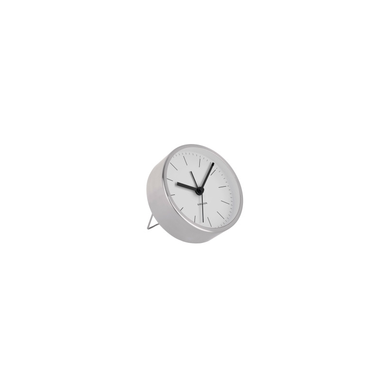 Minimal vækkeur i hvid og sølv (Ø: 10 cm) fra Karlsson