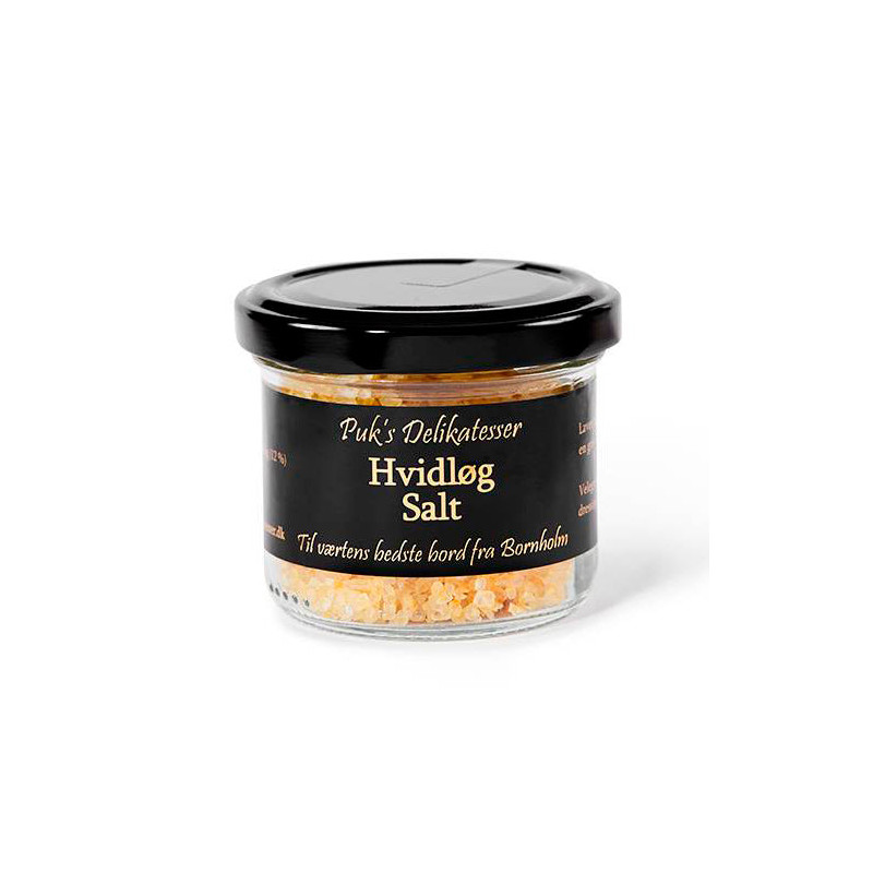 Hvidløg salt (90 gram) i glas fra Puk's Delikatesser
