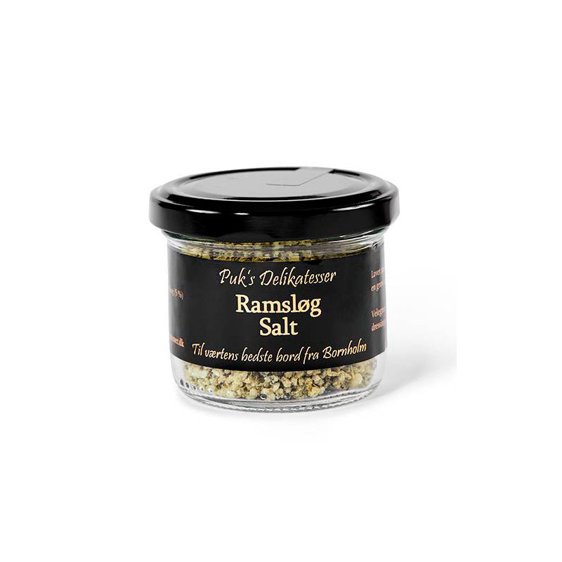 Salt med ramsløg (90 gram) fra Puk's Delikatesser