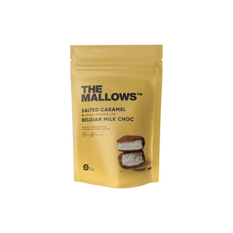 Salted Caramel & Belgian Milk Choc skumfiduser (150 gram) fra The Mallows