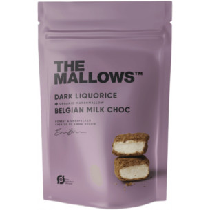 Dark Liquorice & Belgian Milk Chocolate skumfiduser (150 gram) fra The Mallows