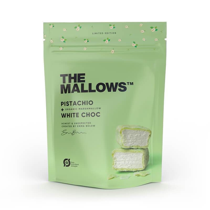 Skumfiduser med pistacie og hvid chokolade (90 gram) fra The Mallows