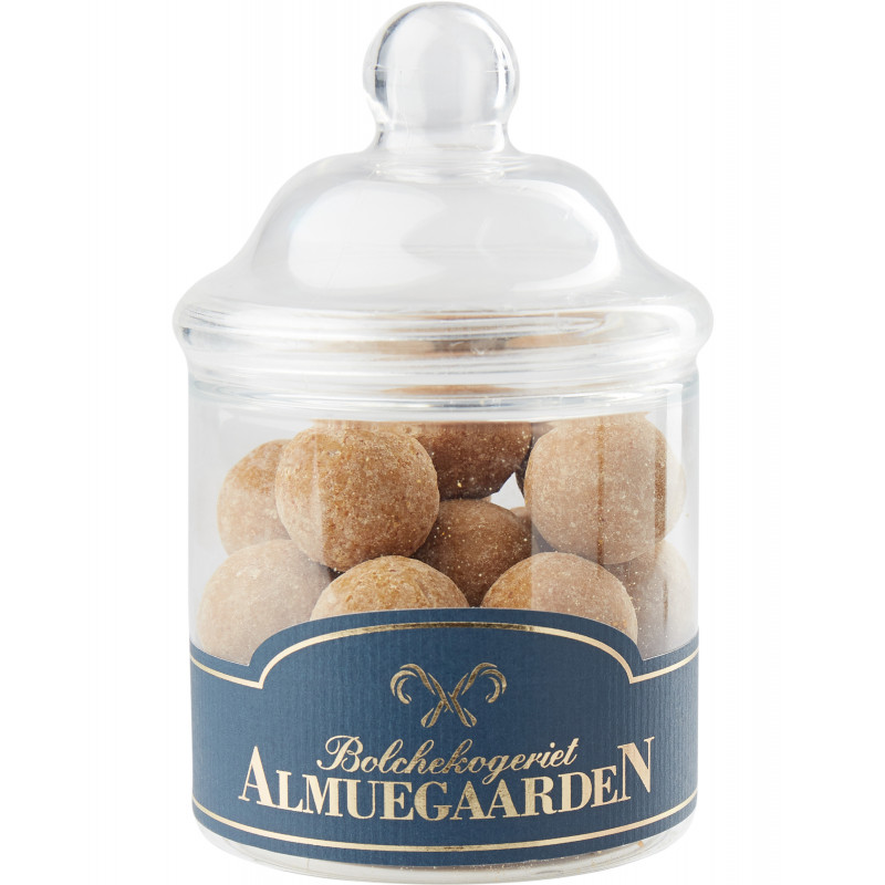 Choko-Lakrids m. saltkaramel (150 gram) i krukke fra Almuegaarden