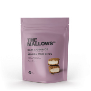 Dark Liquorice & Belgian Milk Choc skumfiduser (90 gram) fra The Mallows