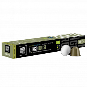 Lungo Organic Fairtrade Kaffekapsler (10 stk) fra Black Coffee Roasters