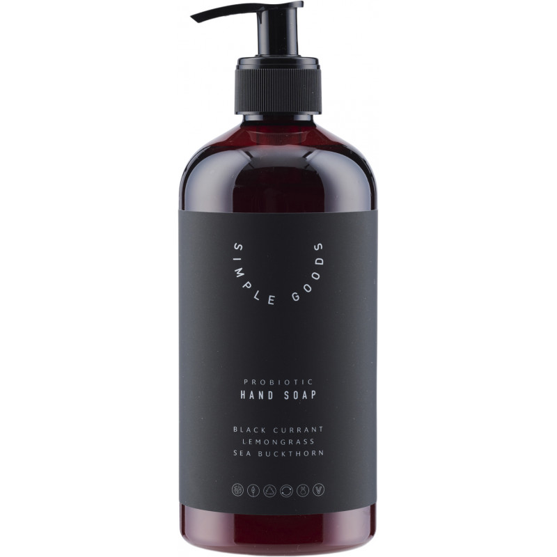 Flydende håndsæbe (450 ml) med duft af solbær, citrongræs og havtorn fra Simple Goods