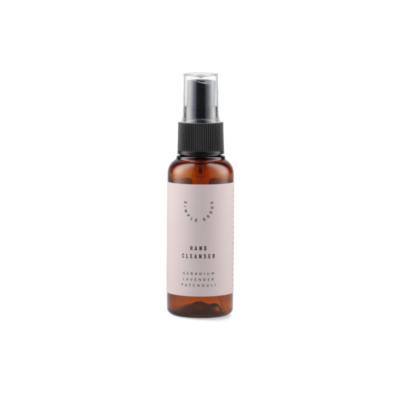 Håndrens i sprayflaske (50 ml) med duft af geranium, lavendel og patchouli fra Simple Goods