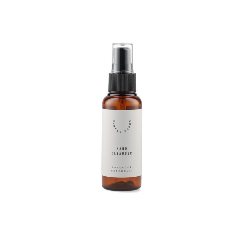 Håndrens (50 ml) i sprayflaske med duft af lavendel og patchouli fra Simple Goods