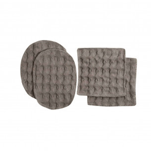 BIG WAFFLE Rondeller i Clay (4 stk) fra The Organic Company