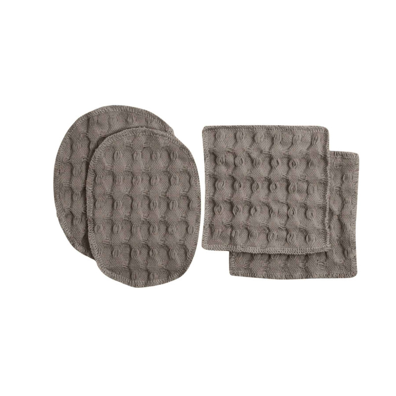 BIG WAFFLE Rondeller i Clay (4 stk) fra The Organic Company