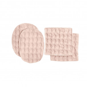 BIG WAFFLE Rondeller i Pale Rose (4 stk) fra The Organic Company