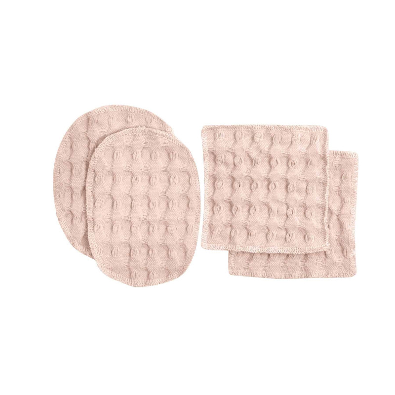 BIG WAFFLE Rondeller i Pale Rose (4 stk) fra The Organic Company