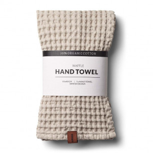 Waffle håndklæde i Light Stone (L: 80 cm) lavet i 100% GOTS-certificeret bomuld fra Humdakin