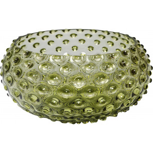 Hobnail Tapas skål (Ø: 23 cm) i olivengrøn krystalglas fra Anna von Lipa