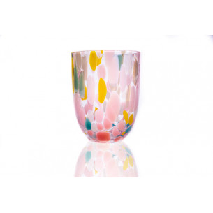 Big Confett glas (250 ml) med spots i rosa, gul, turkis, blå og grøn fra Anna von Lipa