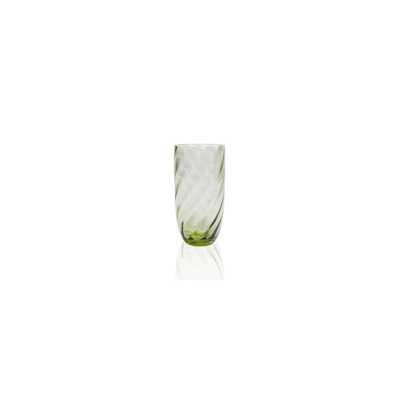 Swirl long drink glas i olivengrøn fra Anna von Lipa