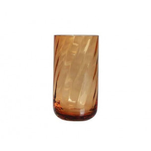 Swirl long drink glas i amber fra Anna von Lipa