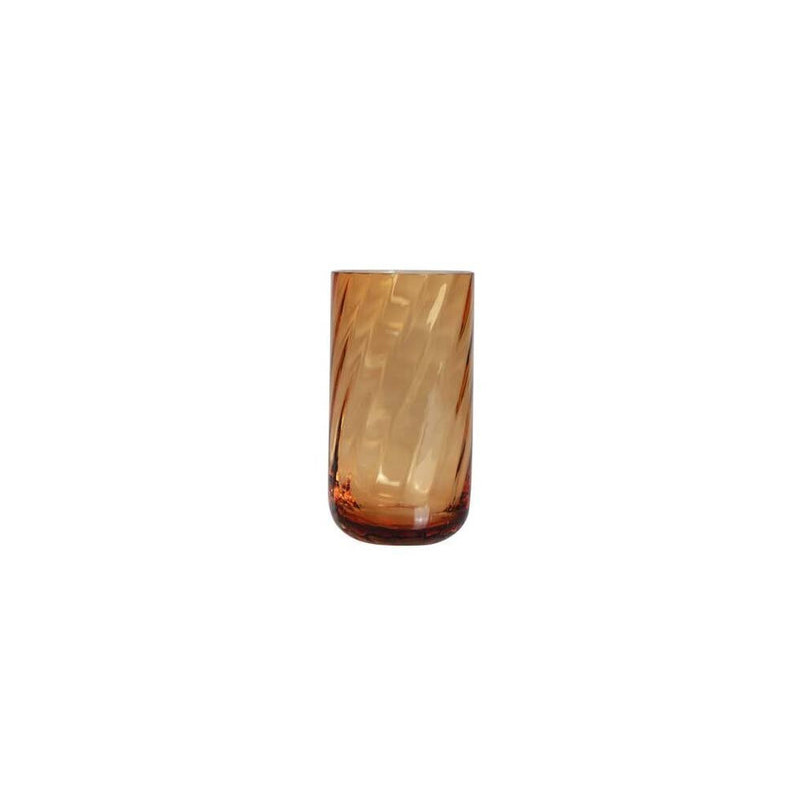 Swirl long drink glas i amber fra Anna von Lipa