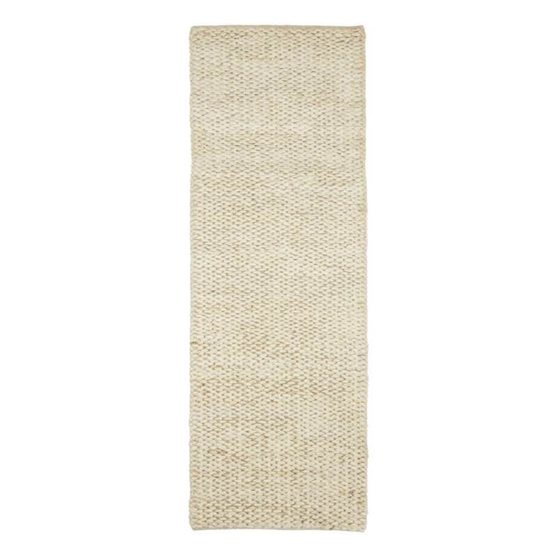 Sigrid tæppe (180 x 60 cm) i jute i farven Snow fra by NORD
