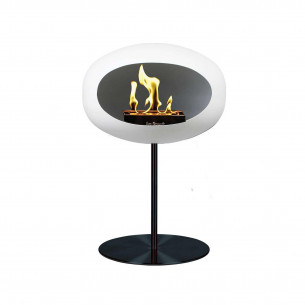 Ground Steel Low biopejs i hvid med sort fod (L: 50 cm) fra Le Feu