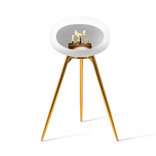 Ground biopejs i hvid med rose gold underskål, brænder og ben fra Le Feu