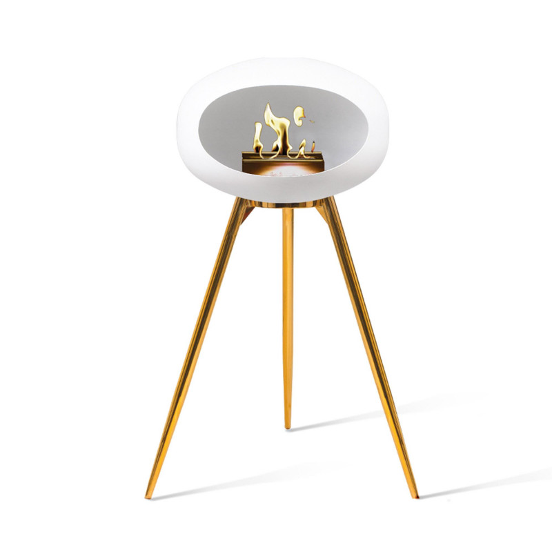 Ground biopejs i hvid med rose gold underskål, brænder og ben fra Le Feu
