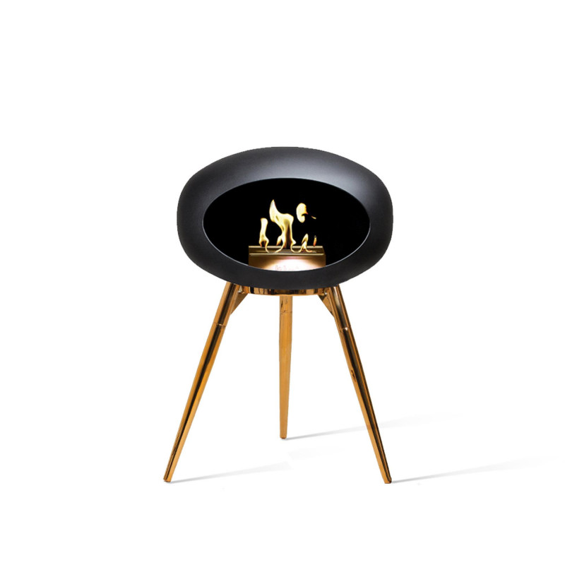 Ground Low biopejs i sort med rose gold underskål, brænder og ben fra Le Feu
