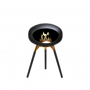 Ground Low biopejs i sort med rose gold underskål og brænder, og sorte ben fra Le Feu