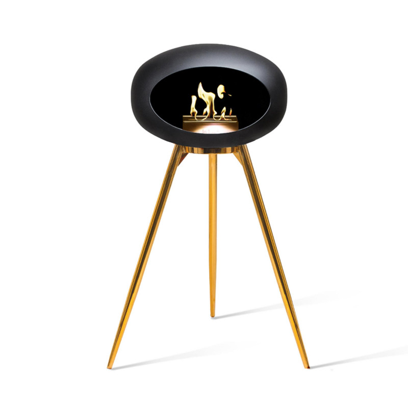 Ground biopejs i sort med rose gold underskål, brænder og ben fra Le Feu