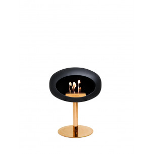 Ground Steel Low biopejs i sort med rose gold fod (L: 50 cm) fra Le Feu