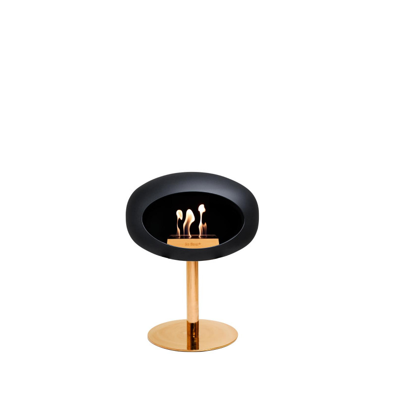 Ground Steel Low biopejs i sort med rose gold fod (L: 50 cm) fra Le Feu