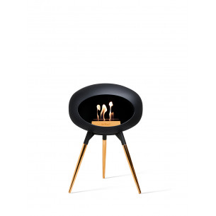 Ground Low biopejs i sort med rose gold brænder og ben, og sort underskål fra Le Feu