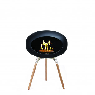 Ground Low biopejs i sort med ben i sæbebehandlet eg (L: 45 cm) fra Le Feu