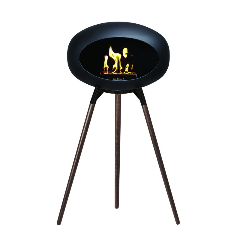 Ground biopejs i sort med ben i røget eg (L. 79 cm) fra Le Feu