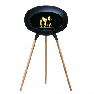 Ground Wood biopejs i sort med ben i sæbebehandlet eg (L: 79 cm) fra Le Feu