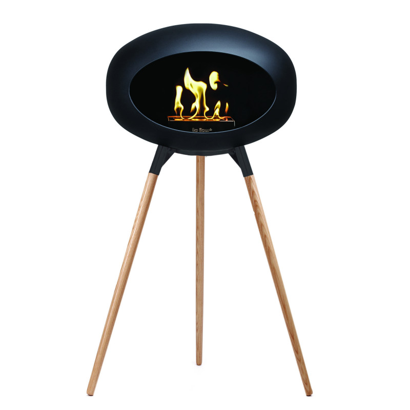 Ground Wood biopejs i sort med ben i sæbebehandlet eg (L: 79 cm) fra Le Feu
