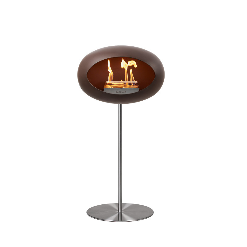 Ground Steel biopejs i mocca med stål fod (H: 80 cm) fra Le Feu