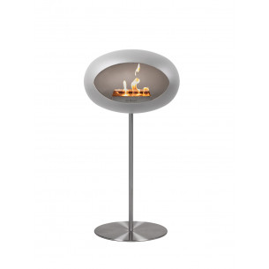 Ground Steel biopejs i nikkel farve med stål fod (L: 80 cm) fra Le Feu