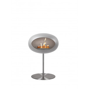 Ground Steel Low biopejs i nikkel farve med stål fod (L: 50 cm) fra Le Feu