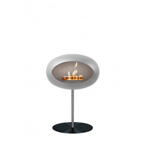 Ground Steel Low biopejs i nikkel farve med sort fod og stål stang (L: 50 cm) fra Le Feu