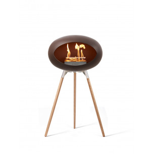 Ground Wood biopejs i mocca med stål underskål og ben i sæbebehandlet eg (L: 79 cm) fra Le Feu